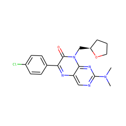 CN(C)c1ncc2nc(-c3ccc(Cl)cc3)c(=O)n(C[C@H]3CCCO3)c2n1 ZINC000004239067