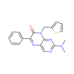 CN(C)c1ncc2nc(-c3ccccc3)c(=O)n(Cc3cccs3)c2n1 ZINC000004238997