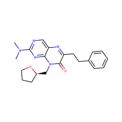 CN(C)c1ncc2nc(CCc3ccccc3)c(=O)n(C[C@H]3CCCO3)c2n1 ZINC000004238422