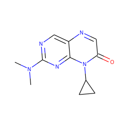 CN(C)c1ncc2ncc(=O)n(C3CC3)c2n1 ZINC000004238745