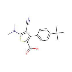 CN(C)c1sc(C(=O)O)c(-c2ccc(C(C)(C)C)cc2)c1C#N ZINC000038147737