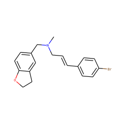 CN(C/C=C/c1ccc(Br)cc1)Cc1ccc2c(c1)CCO2 ZINC001772613606