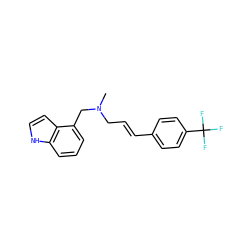 CN(C/C=C/c1ccc(C(F)(F)F)cc1)Cc1cccc2[nH]ccc12 ZINC001772601389