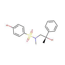 CN(C[C@@](C)(O)c1ccccc1)S(=O)(=O)c1ccc(O)cc1 ZINC000072126215