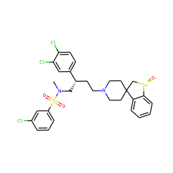 CN(C[C@@H](CCN1CCC2(CC1)C[S@@+]([O-])c1ccccc12)c1ccc(Cl)c(Cl)c1)S(=O)(=O)c1cccc(Cl)c1 ZINC000026579664