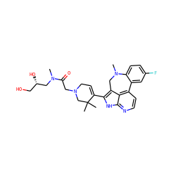 CN(C[C@@H](O)CO)C(=O)CN1CC=C(c2[nH]c3nccc4c3c2CN(C)c2ccc(F)cc2-4)C(C)(C)C1 ZINC001772636176