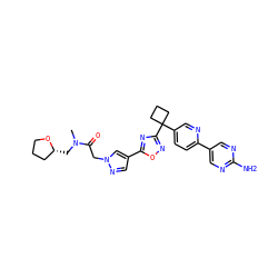 CN(C[C@@H]1CCCO1)C(=O)Cn1cc(-c2nc(C3(c4ccc(-c5cnc(N)nc5)nc4)CCC3)no2)cn1 ZINC000096175566