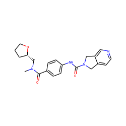 CN(C[C@@H]1CCCO1)C(=O)c1ccc(NC(=O)N2Cc3ccncc3C2)cc1 ZINC000166674247