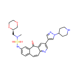 CN(C[C@@H]1COCCO1)S(=O)(=O)Nc1ccc2ccc3ncc(-c4cnn(C5CCNCC5)c4)cc3c(=O)c2c1 ZINC000072139828