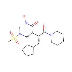 CN(C[C@H](C(=O)NO)[C@@H](CC1CCCC1)C(=O)N1CCCCC1)S(C)(=O)=O ZINC000003820549