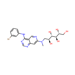 CN(C[C@H](O)[C@H](O)[C@H](O)[C@H](O)CO)c1cc2ncnc(Nc3cccc(Br)c3)c2cn1 ZINC000033836669