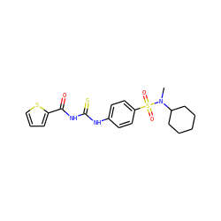 CN(C1CCCCC1)S(=O)(=O)c1ccc(NC(=S)NC(=O)c2cccs2)cc1 ZINC000000938240