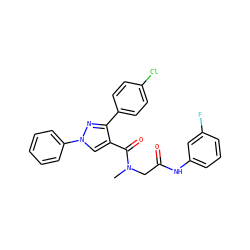 CN(CC(=O)Nc1cccc(F)c1)C(=O)c1cn(-c2ccccc2)nc1-c1ccc(Cl)cc1 ZINC000032967175