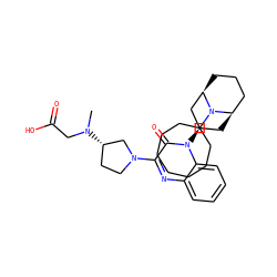 CN(CC(=O)O)[C@H]1CCN(c2nc3ccccc3n([C@@H]3C[C@@H]4CCC[C@H](C3)N4C3CCCCCCC3)c2=O)C1 ZINC000143914573