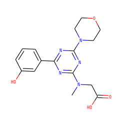 CN(CC(=O)O)c1nc(-c2cccc(O)c2)nc(N2CCOCC2)n1 ZINC000201522976