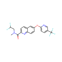 CN(CC(F)F)C(=O)c1ccc2cc(Oc3ccc(C(F)(F)F)cn3)ccc2n1 ZINC001772656859