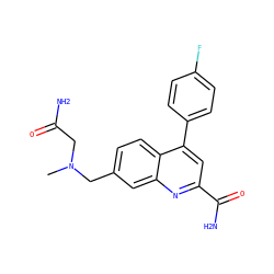 CN(CC(N)=O)Cc1ccc2c(-c3ccc(F)cc3)cc(C(N)=O)nc2c1 ZINC000221600819
