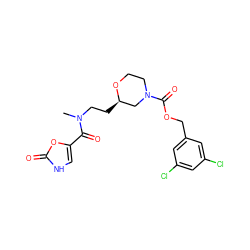 CN(CC[C@@H]1CN(C(=O)OCc2cc(Cl)cc(Cl)c2)CCO1)C(=O)c1c[nH]c(=O)o1 ZINC000150328005