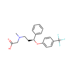 CN(CC[C@H](Oc1ccc(C(F)(F)F)cc1)c1ccccc1)CC(=O)O ZINC000026154982