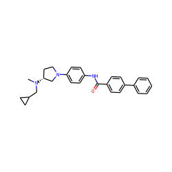 CN(CC1CC1)[C@@H]1CCN(c2ccc(NC(=O)c3ccc(-c4ccccc4)cc3)cc2)C1 ZINC000028119166