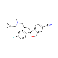 CN(CCC[C@@]1(c2ccc(F)cc2)OCc2cc(C#N)ccc21)CC1CC1 ZINC000103245851