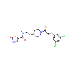 CN(CCC1CCN(C(=O)/C=C/c2cc(Cl)cc(Cl)c2)CC1)C(=O)c1c[nH]c(=O)o1 ZINC000217882805