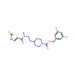 CN(CCC1CCN(C(=O)OCc2cc(Cl)cc(Cl)c2)CC1)C(=O)c1c[nH]c(=O)s1 ZINC000150335113