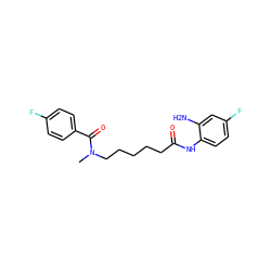 CN(CCCCCC(=O)Nc1ccc(F)cc1N)C(=O)c1ccc(F)cc1 ZINC000117585597
