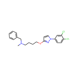 CN(CCCCOc1ccn(-c2ccc(Cl)c(Cl)c2)n1)Cc1ccccc1 ZINC000095555957