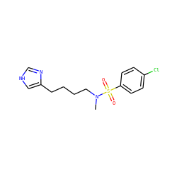 CN(CCCCc1c[nH]cn1)S(=O)(=O)c1ccc(Cl)cc1 ZINC000026256739