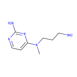CN(CCCN)c1ccnc(N)n1 ZINC000145313436