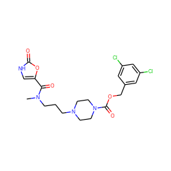 CN(CCCN1CCN(C(=O)OCc2cc(Cl)cc(Cl)c2)CC1)C(=O)c1c[nH]c(=O)o1 ZINC000217882352