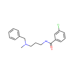 CN(CCCNC(=O)c1cccc(Cl)c1)Cc1ccccc1 ZINC000021938983