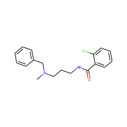 CN(CCCNC(=O)c1ccccc1Cl)Cc1ccccc1 ZINC000009982007