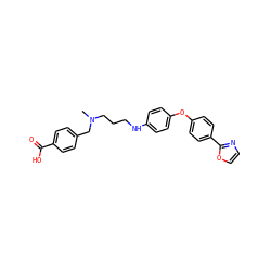 CN(CCCNc1ccc(Oc2ccc(-c3ncco3)cc2)cc1)Cc1ccc(C(=O)O)cc1 ZINC000040935339