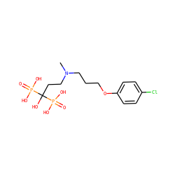 CN(CCCOc1ccc(Cl)cc1)CCC(O)(P(=O)(O)O)P(=O)(O)O ZINC000026743253