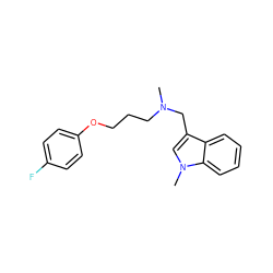 CN(CCCOc1ccc(F)cc1)Cc1cn(C)c2ccccc12 ZINC000027308046