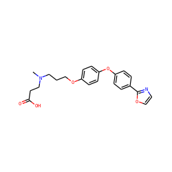 CN(CCCOc1ccc(Oc2ccc(-c3ncco3)cc2)cc1)CCC(=O)O ZINC000013475301