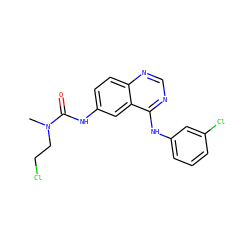 CN(CCCl)C(=O)Nc1ccc2ncnc(Nc3cccc(Cl)c3)c2c1 ZINC000034800042