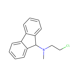 CN(CCCl)C1c2ccccc2-c2ccccc21 ZINC000084858045