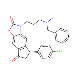 CN(CCCn1c(=O)oc2cc3c(cc21)[C@H](c1ccc(Cl)cc1)CC3=O)Cc1ccccc1 ZINC000299819826