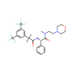 CN(CCN1CCOCC1)C(=O)[C@@H](NC(=O)C(C)(C)c1cc(C(F)(F)F)cc(C(F)(F)F)c1)c1ccccc1 ZINC000103235188