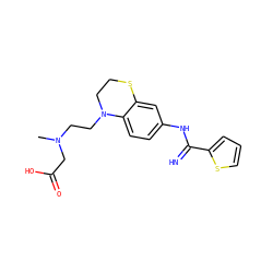 CN(CCN1CCSc2cc(NC(=N)c3cccs3)ccc21)CC(=O)O ZINC000113970803