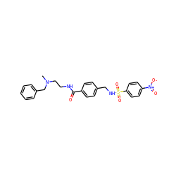 CN(CCNC(=O)c1ccc(CNS(=O)(=O)c2ccc([N+](=O)[O-])cc2)cc1)Cc1ccccc1 ZINC000066097273
