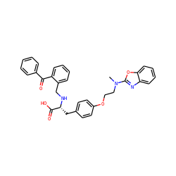 CN(CCOc1ccc(C[C@@H](NCc2ccccc2C(=O)c2ccccc2)C(=O)O)cc1)c1nc2ccccc2o1 ZINC000027557437