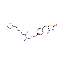 CN(CCOc1ccc(C[C@@H]2SC(=O)NC2=O)cc1)C(=O)CCCC[C@H]1CCSS1 ZINC000003993696