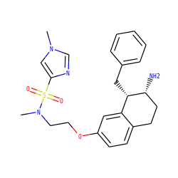 CN(CCOc1ccc2c(c1)[C@H](Cc1ccccc1)[C@H](N)CC2)S(=O)(=O)c1cn(C)cn1 ZINC000142196043