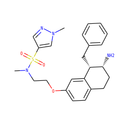 CN(CCOc1ccc2c(c1)[C@H](Cc1ccccc1)[C@H](N)CC2)S(=O)(=O)c1cnn(C)c1 ZINC000143203958