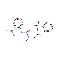 CN(CCOc1ccccc1C(C)(C)C)C(=O)Nc1ccccc1C(=O)O ZINC000218557300