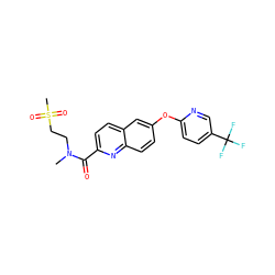 CN(CCS(C)(=O)=O)C(=O)c1ccc2cc(Oc3ccc(C(F)(F)F)cn3)ccc2n1 ZINC001772624696